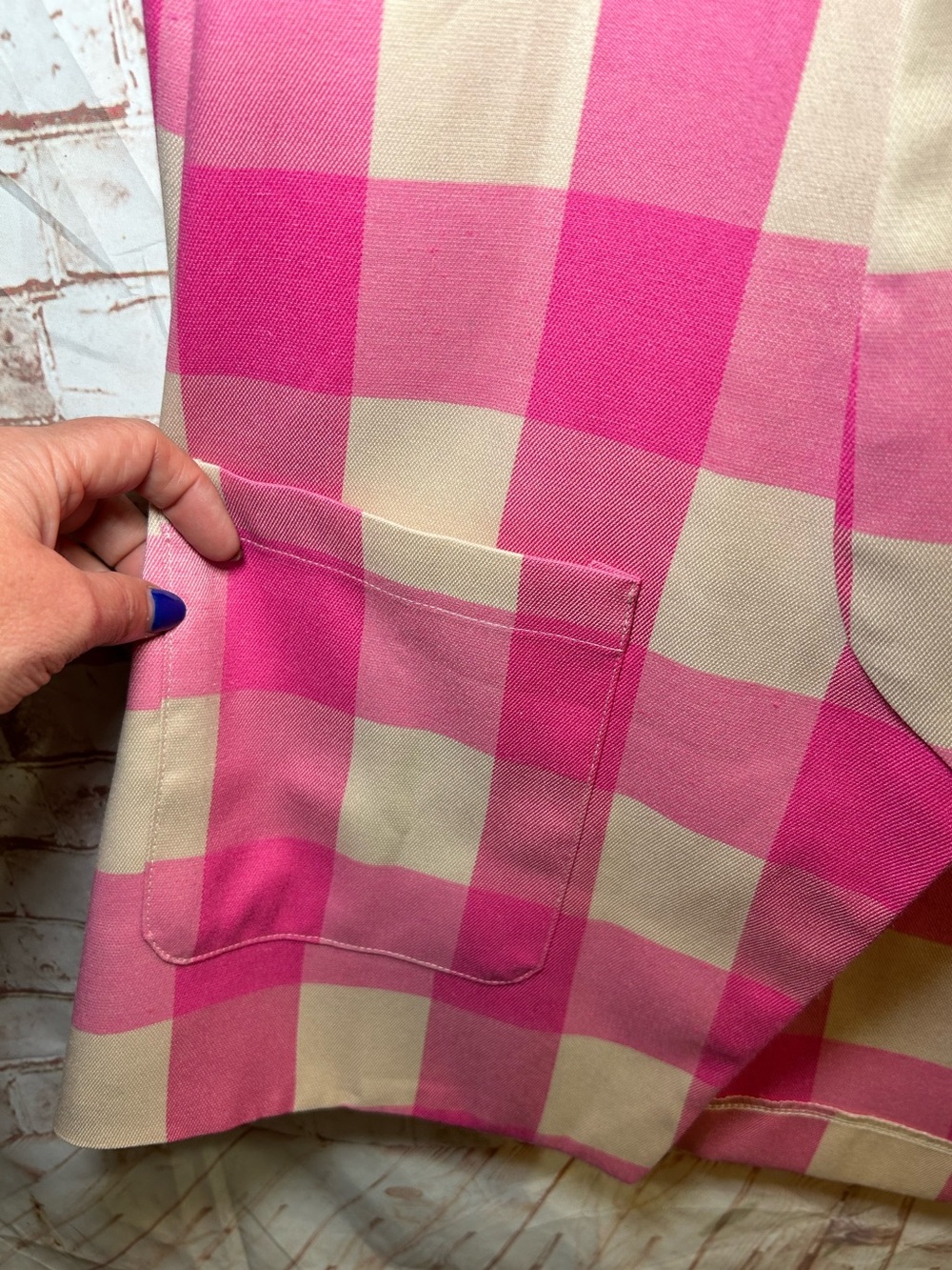 Pink Gingham Cropped Wide Leg Pants and Blazer Set Preppy Barbiecore Size Large - Picture 4 of 10